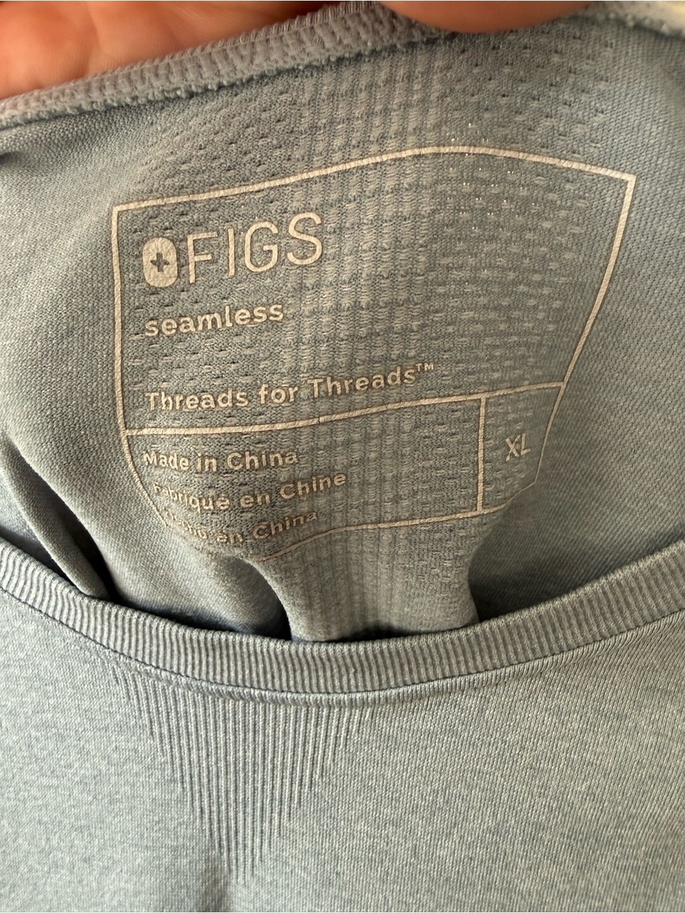 FIGS Salta Seamless Threads for Threads Long Sleeve Top Blue Womens Size XL - Picture 5 of 7